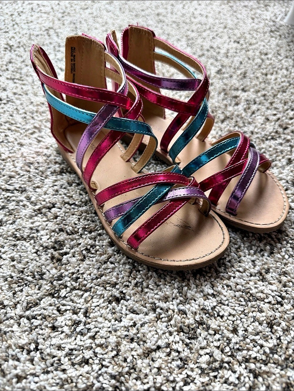 Amazon Toddler Girls Multicolor Strappy Sandals US 13
